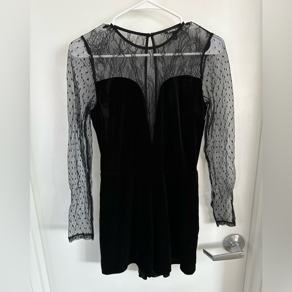 Black Express Velvet Romper